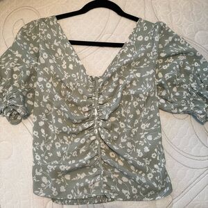Abercrombie Puff Sleeve Floral Top